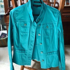 Aqua Button Down Stretch Jacket Blazer. Size PM